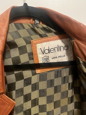 vintage leather jacket men brown valentino | eBay
