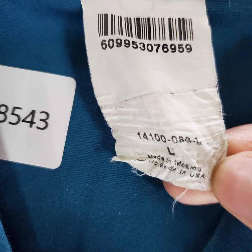 Fundamentals White Swan Women Scrub Top Large Blue Pockets Short Sleeve V Neck - Image 4 of 4