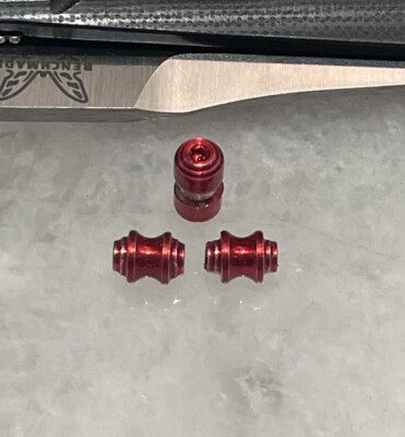 Translucent Red Thumb Stud & Standoffs For Benchmade 940-2 G10 Handle Knife