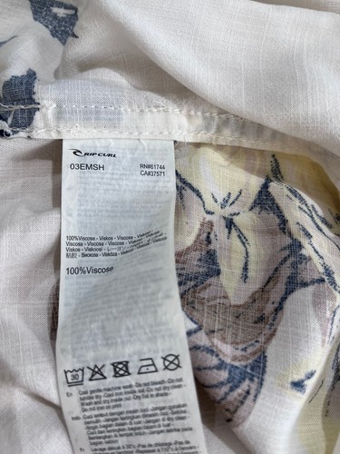 Rip Curl EcoVero Bone Floral Graphics Short Sleeve Button Shirt - Mens XL NEW - Picture 10 of 11