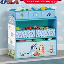 Bluey Toy Storage Organizer 6 Bin W/ Stickers Kids Room Playroom Essentials New