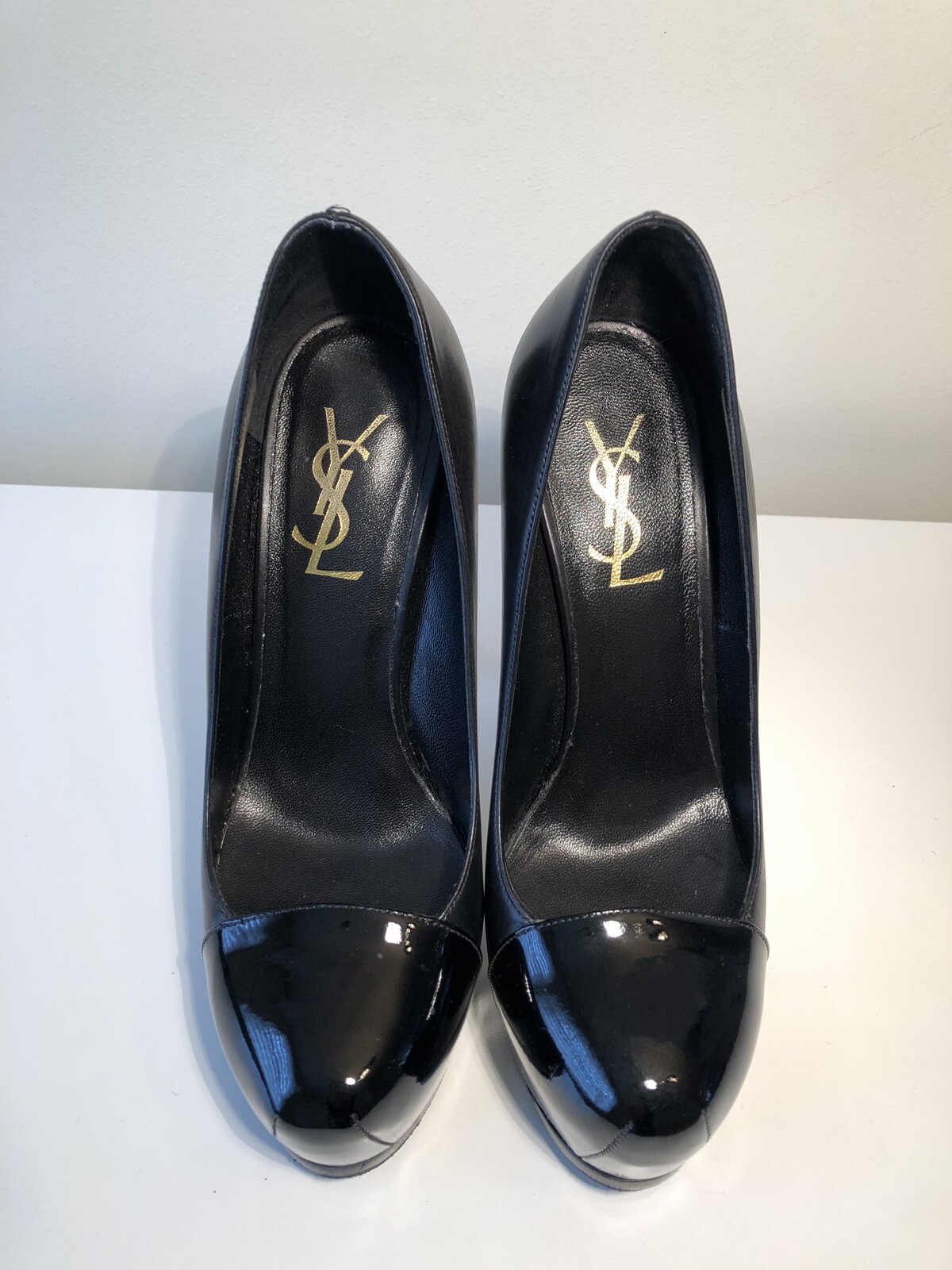 Autentici tacchi da donna YVES SAINT LAURENT neri in pelle taglia 36 prezzo di ricambio £649