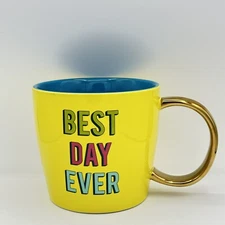 Best Day Ever Giant 64 fl oz Mug Yellow Blue 6 X 6.5 Inch Hallmark Whimsical