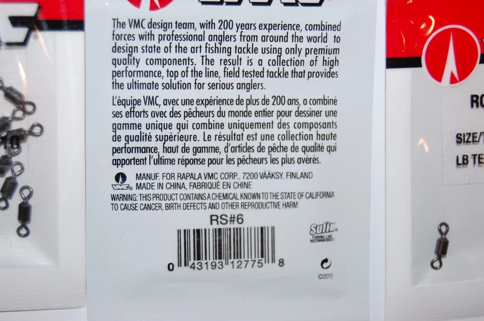 3 packs vmc rolling swivel  size 6  55lb test 10 pr pack rs#6 saltwater fresh 2 - Image 3 of 3