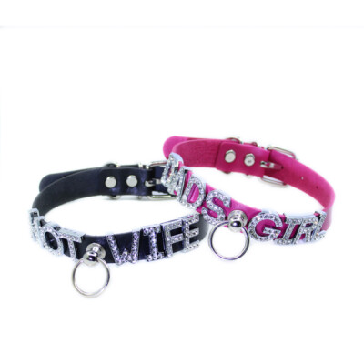 Customized Letters Leash Hoop Collar Choker Necklace Women Men Hook  Jewelry