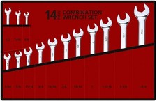 14pc Premium Extra Long Large Size Sae Inch Combination Wrench Set Fractional S