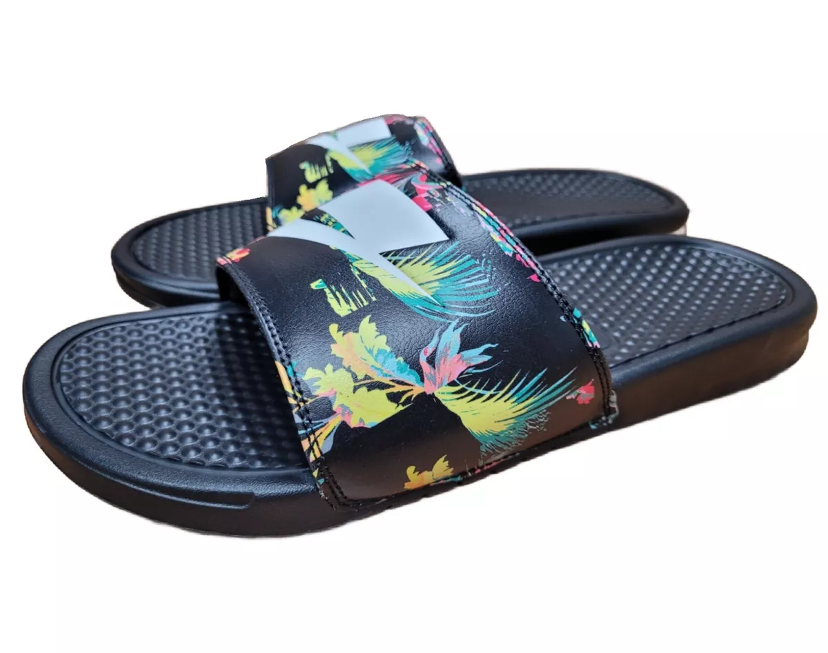 Nike slides flower print sale