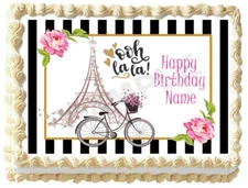 PARIS EIFFEL TOWER France Party Image Edible Cake topper