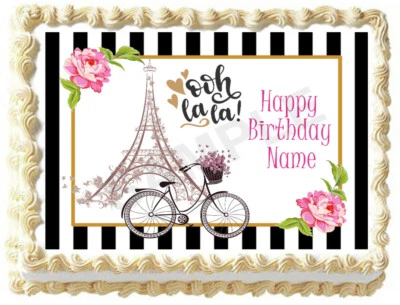 PARIS EIFFEL TOWER France Party Image Edible Cake topper