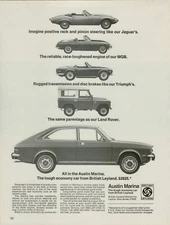 1973 Austin Marina MGB Engine Jaguar Land Rover Triumph Photos VINTAGE PRINT AD