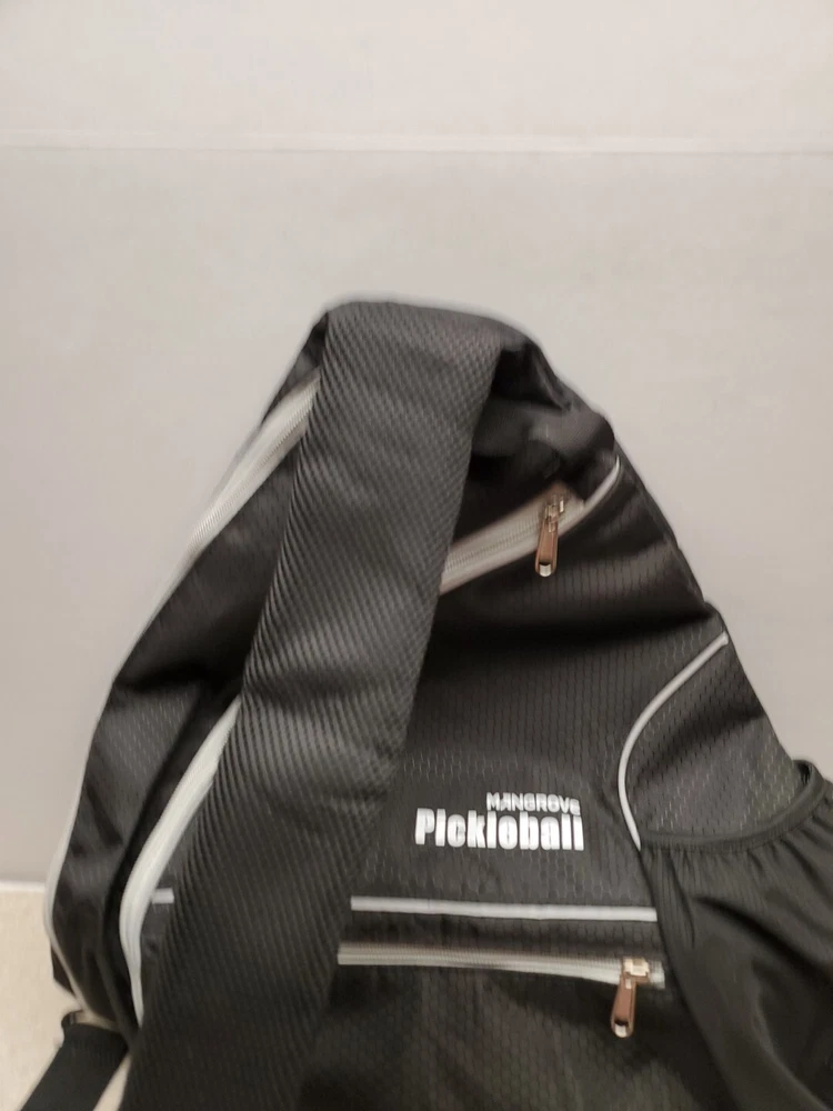 Pickleball Bag Mens Womens Backpack Adjustable Sling Bag Black Pickleball Bag Mens Womens Backpack Adjustable Sling Bag Black