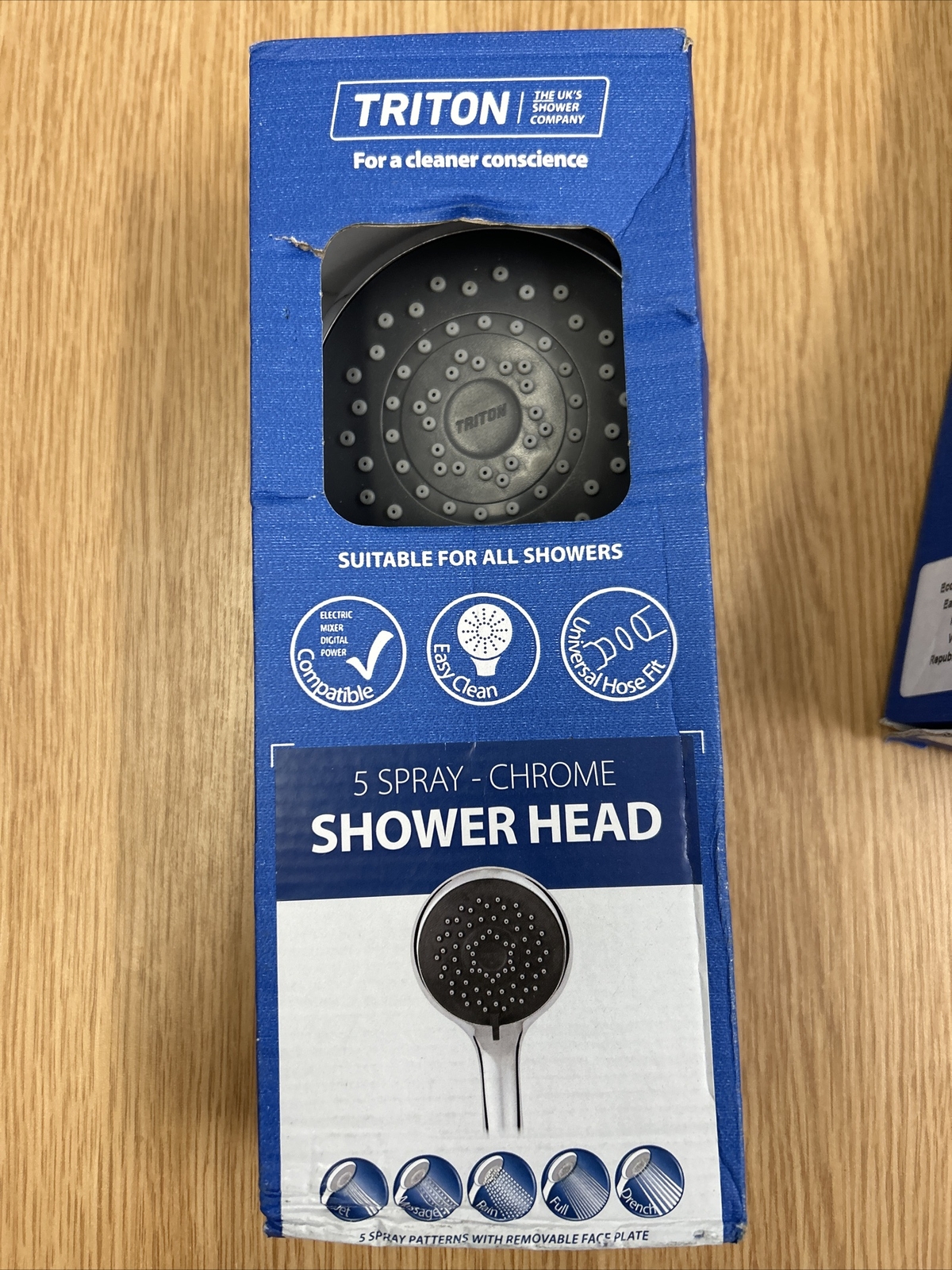 (BBB)Triton Shower Head 5 Spray Patterns 1 damaged box eBay