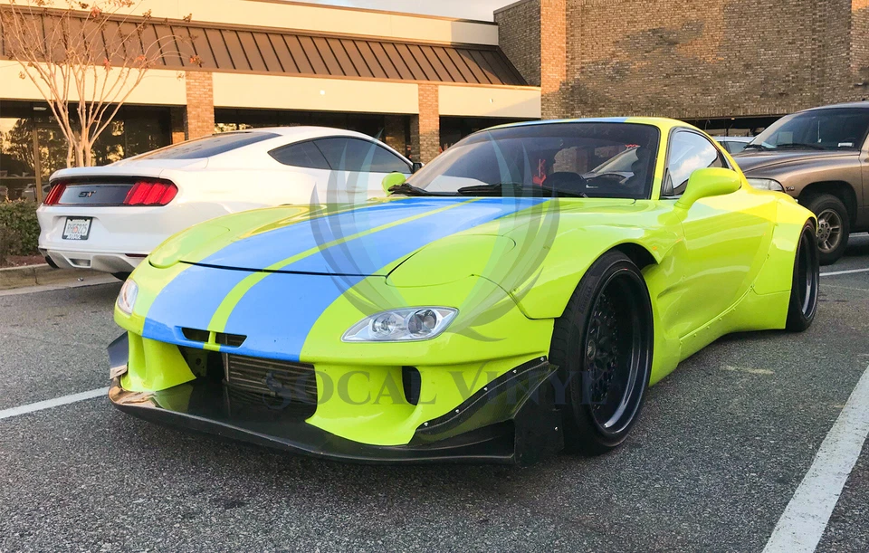 Calcomanía envolvente de vinilo color mate rayas de carreras para Mazda Miata Rx7 rayas 10 ft/20 ft Foto 3 de 4