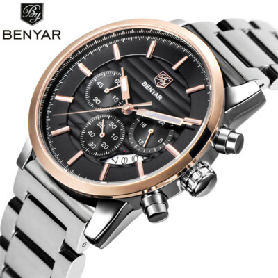 Men BENYAR Watch Business Date Chronograph Wrist Watches