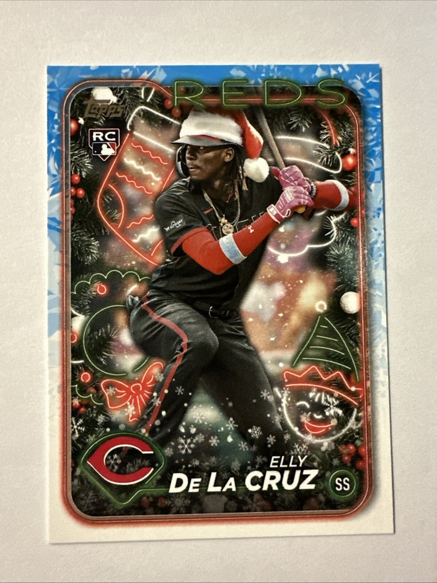 2024 Topps Holiday ELLY DE LA CRUZ SANTA HAT VARIATION! #H102 RC 