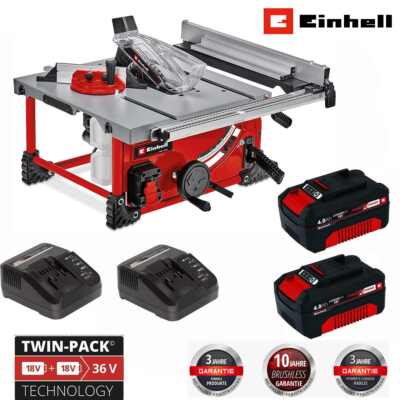 Einhell Akku-Tischkreissäge TE-TS 36/210 Li-Mit Akkus 4.0 Ah + Ladegerät Power X