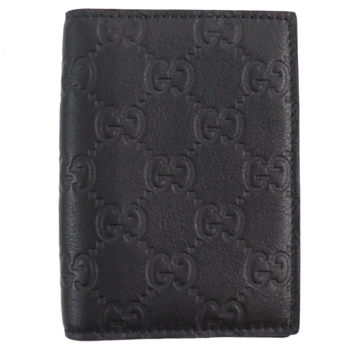 Gucci 146230 Guccissima Leather Card Case Holder Black 11x8.3cm 