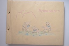 Vintage Baby Family Scrapbook Snapshots Folder W/90 Photos mid-1940s .