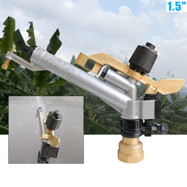 Durable 1.5" Sprinkler Agriculture Irrigation Spray Gun 360° Adjustable Impact eBay