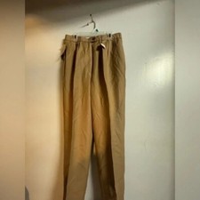 NWT Vintage Giorgio Sant'Angelo women's tan pleated front Wool Dress Pants 10