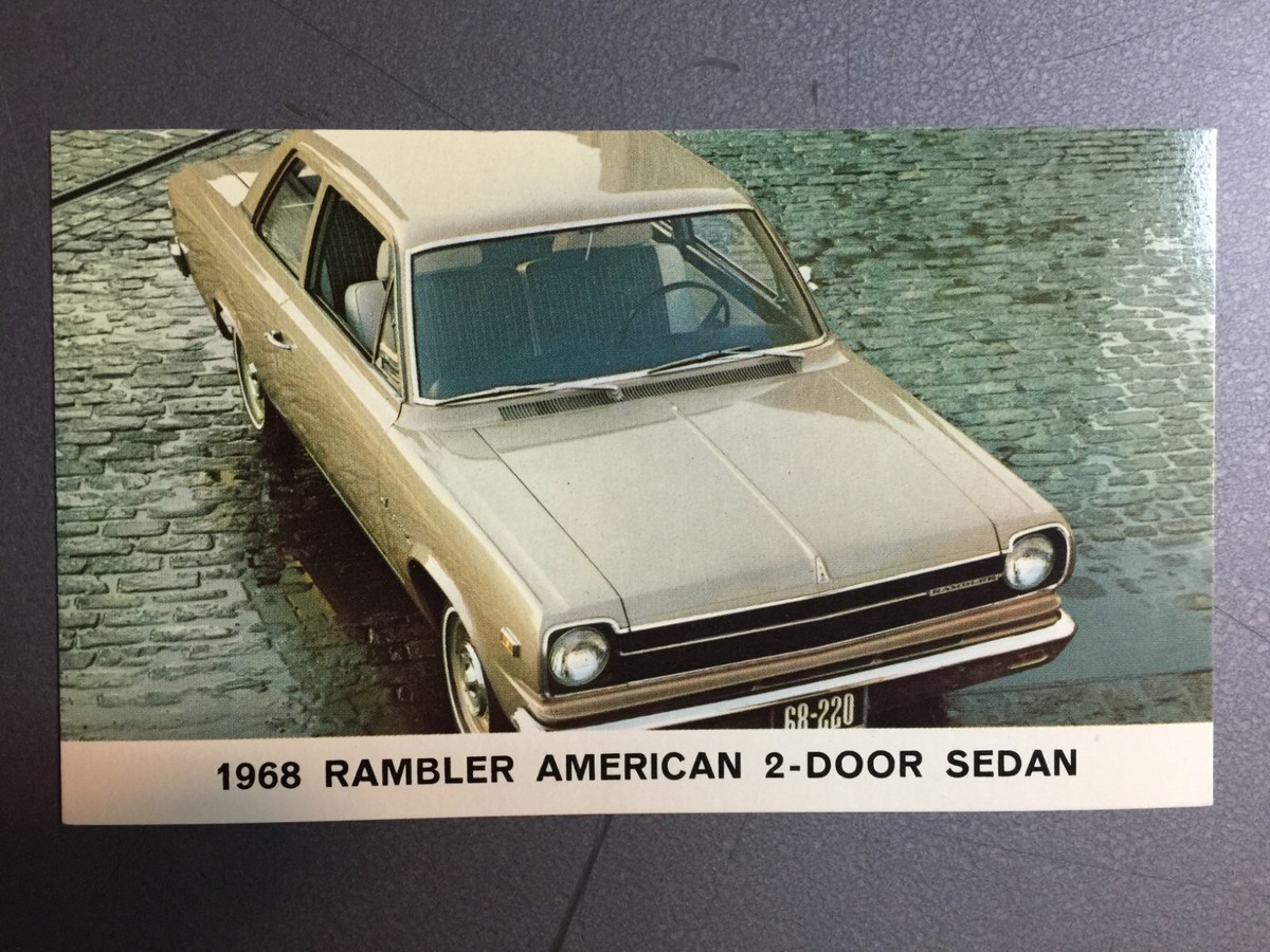 1968 AMC American Motors Rambler 2-Door Sedan Postcard RARE