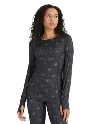 Terramar Women's Merino Wool Beanie - All Over Mountain Pattern Jacquard Hat