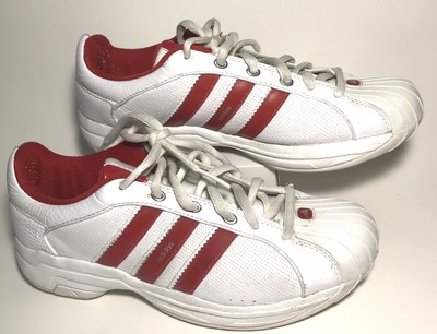 adidas shell toe white with red stripes