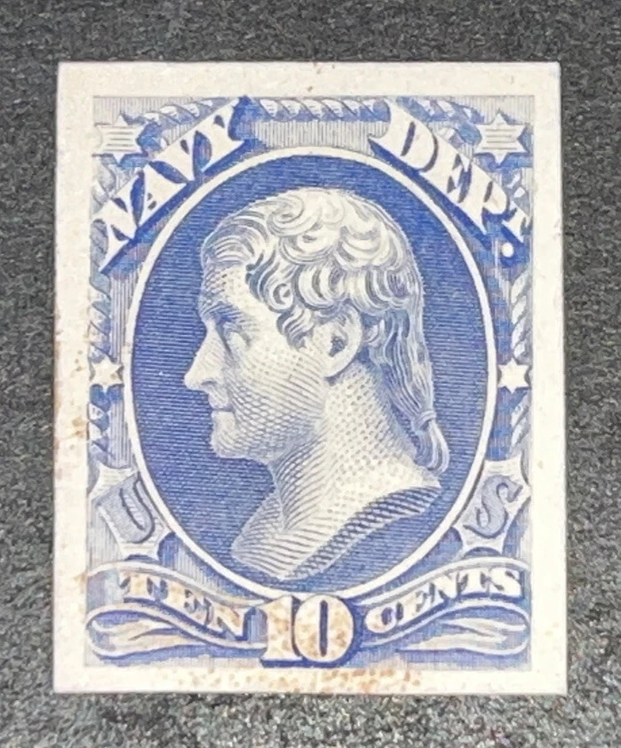 Travelstamps: US Stamps Scott #O40p4, 10 Cent Navy Dept Proof on Card NGAI NH - Image 2 of 4