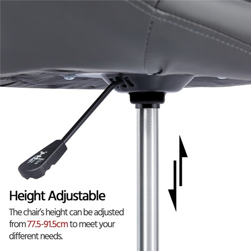 Barstool Height Adjustable Bar Chair PU Round Tub Chair Swivel Vanity Chair - Picture 45 of 83