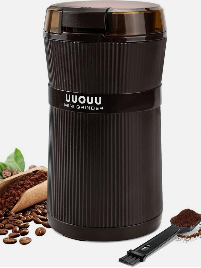 Molinillo de café UUOUU, 200 W, cuenco lavable de acero inoxidable para semillas y especias