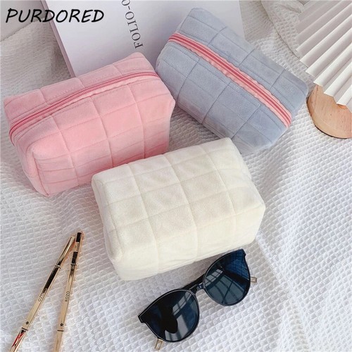 Makeup Bag for Women Zipper Large Solid 