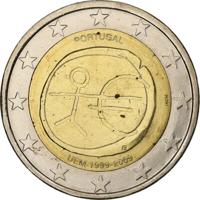 Portugal, 2 Euro, Union économique et monétaire, 2009, Lisbonne - Photo 1/2