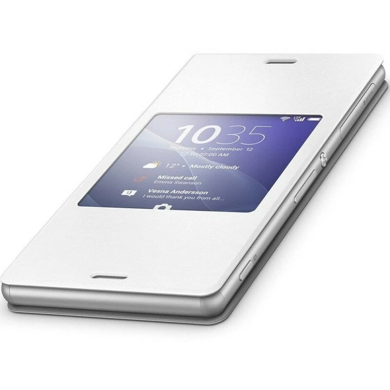 GENUINE SONY XPERIA Z3 SCR24 STYLE COVER WINDOW VIEW CASE | WHITE - Image 3 of 3