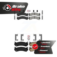 Front Semi-Metallic Rear Ceramic Brake Pads Kit For 2001-2010 GMC Sierra 2500 HD