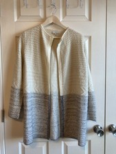 Lucky Brand Women  s Wool Blend Cardigan Ivory And Grey Size Small