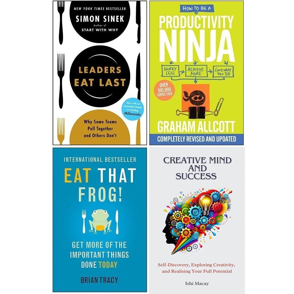 Leaders Eat,Productivity Ninja,Eat That Frog,Creative Mind And Success 4 Books