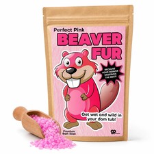 Pink Beaver Fur Bath Soak 16 oz Rose Scented Funny Gag Gift