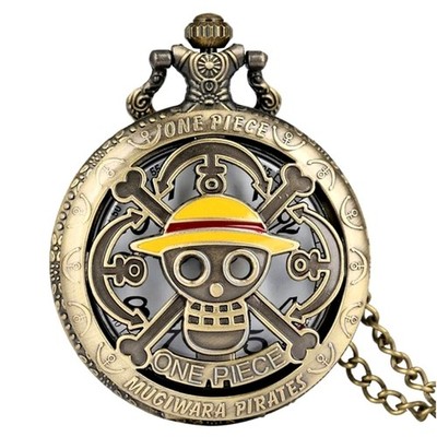Taschenuhr NEU Manga One Piece Ruffy Jolly Roger Anime Pocket Watch (Ref2)