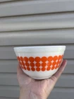 Pyrex Vintage 401 Orange Dot 1 1/2 Pint Mixing Serving Bowl