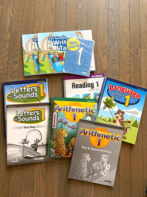 Abeka 1st Grade Textbook Set Reading Language Arithmetic Phonics w/ Answer Key
