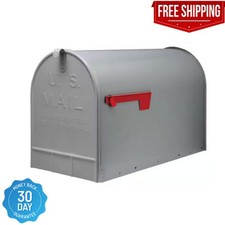 Stanley Gray, Extra Large, Steel, Post Mount Mailbox  Steel Gibraltar Rural