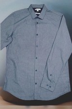 CLEARANCE! Calvin Klein Men's Infinite Color Slim Fit Dress Shirt Blue Plaid M