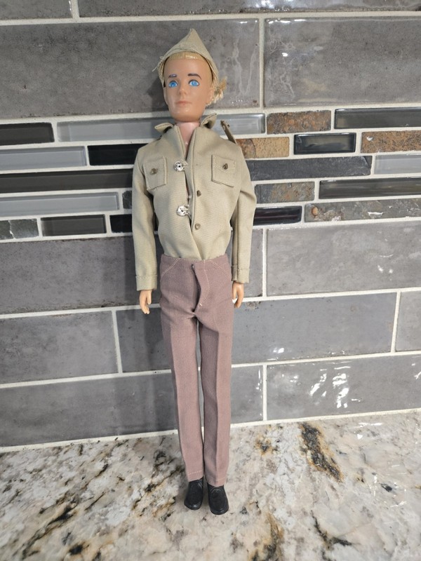 Vintage Blonde Molded Hair Army Ken Doll