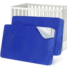 Crib Mattress Storage Bag Cover Waterproof Heavy Duty w/ Zipper 2-Pack Blue