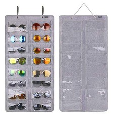 Sunglasses Organizer Storage, Hanging Dust Proof Wall Pocket Gray, Dust Proof