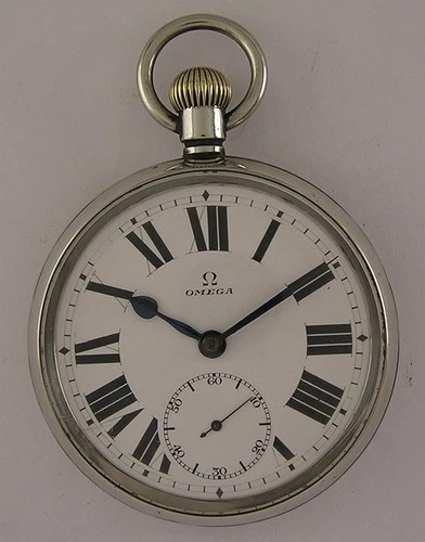 Serviced ALL Original Omega 1914 Antique Swiss Big Numbers Pocket Watch MINT
