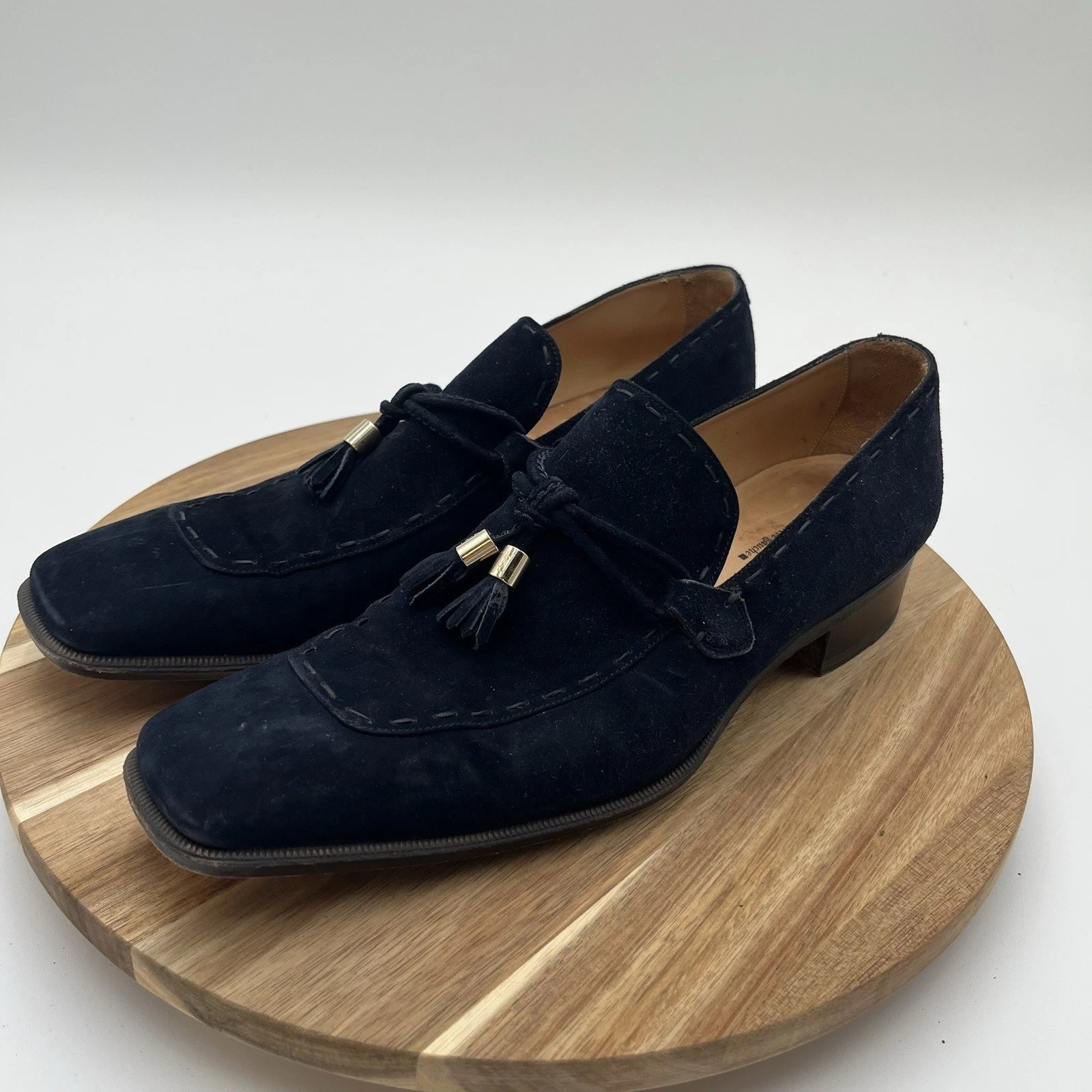 SAINT LAURENT (YSL) Abito mocassini Yves Saint Laurent Rive Gauche blu scamosciato nappa uomo 43 EU 10 US