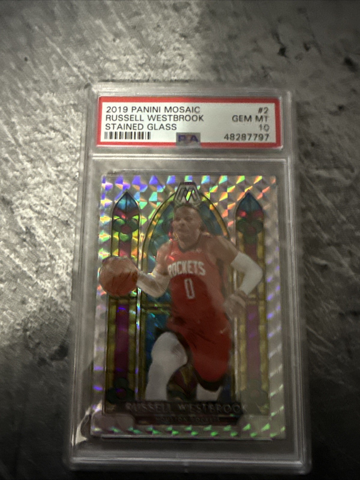 2019-20 Panini Mosaic - Stained Glass Russell Westbrook #2 PSA 10
