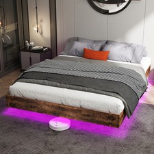 Floating Bed King Queen Full Size Bed Frame with Remote Control & LED Lights