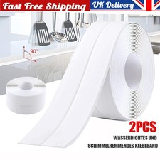 2X Bath Sealant Strip Anti Mould Sealant Tape Waterproof Sealing Tape 38mm*3.2m